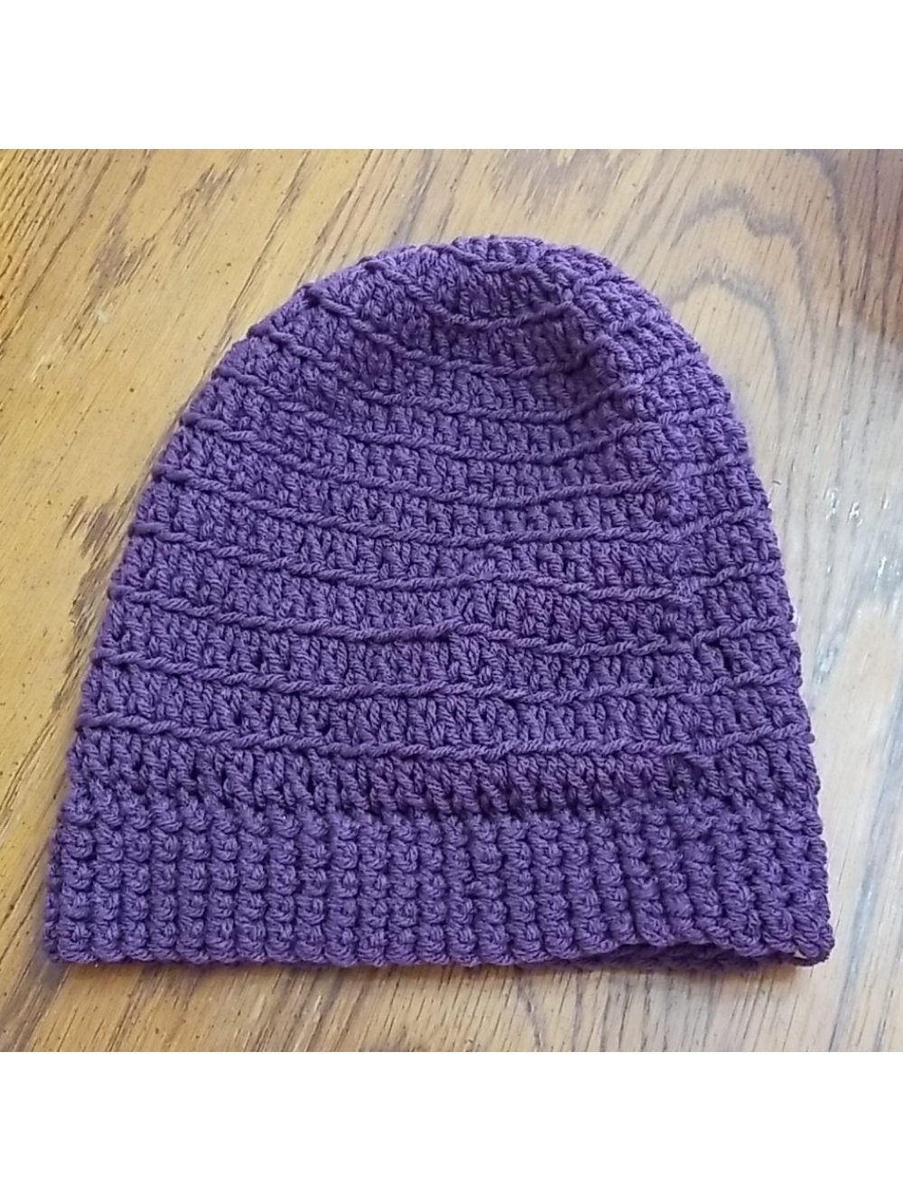Handmade Purple Crochet Beanie for Women